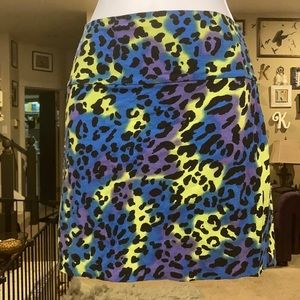 Multicolored animal print mini skirt